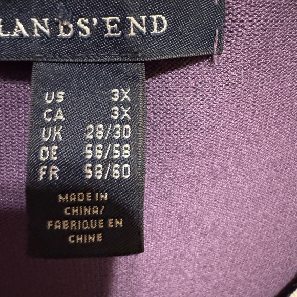 Lands’ End Purple White Trim Button Down Cardigan With Matching Shirt Plus Sz 3X - Picture 11 of 16